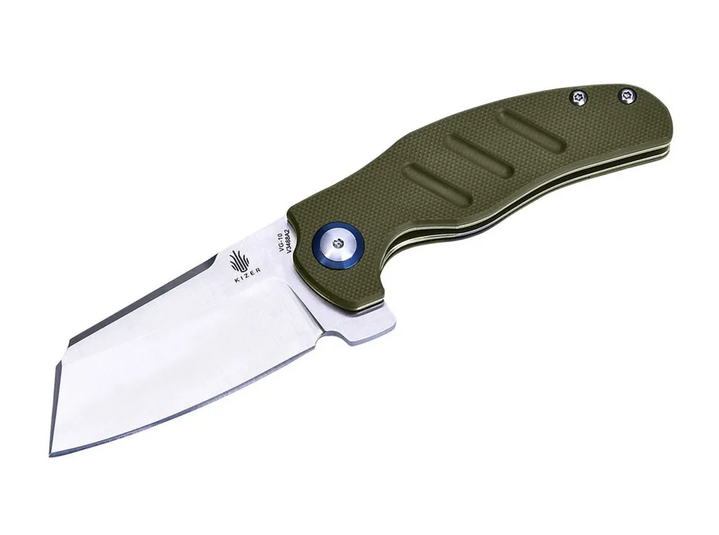 Couteau Pliant Mini Berger C01C Vert Idéal pour le Camping et la Rando