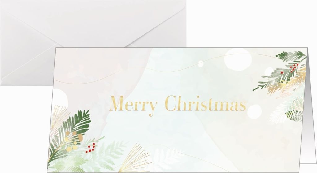 SIGEL DS199 Weihnachts-Karten "Christmas Forest Watercolor" - DIN lang - 25 Karten + Umschläge inkl. Umschläge