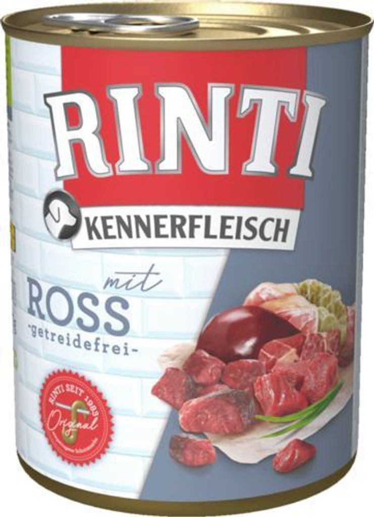 RINTI Kennerfleisch Horse - Nassfutter für Hunde - 400g