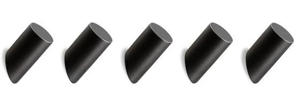 Lot de 5 Crochets en Bois Noirs 3 x 8 cm pour Vestes et Chapeaux Muraux