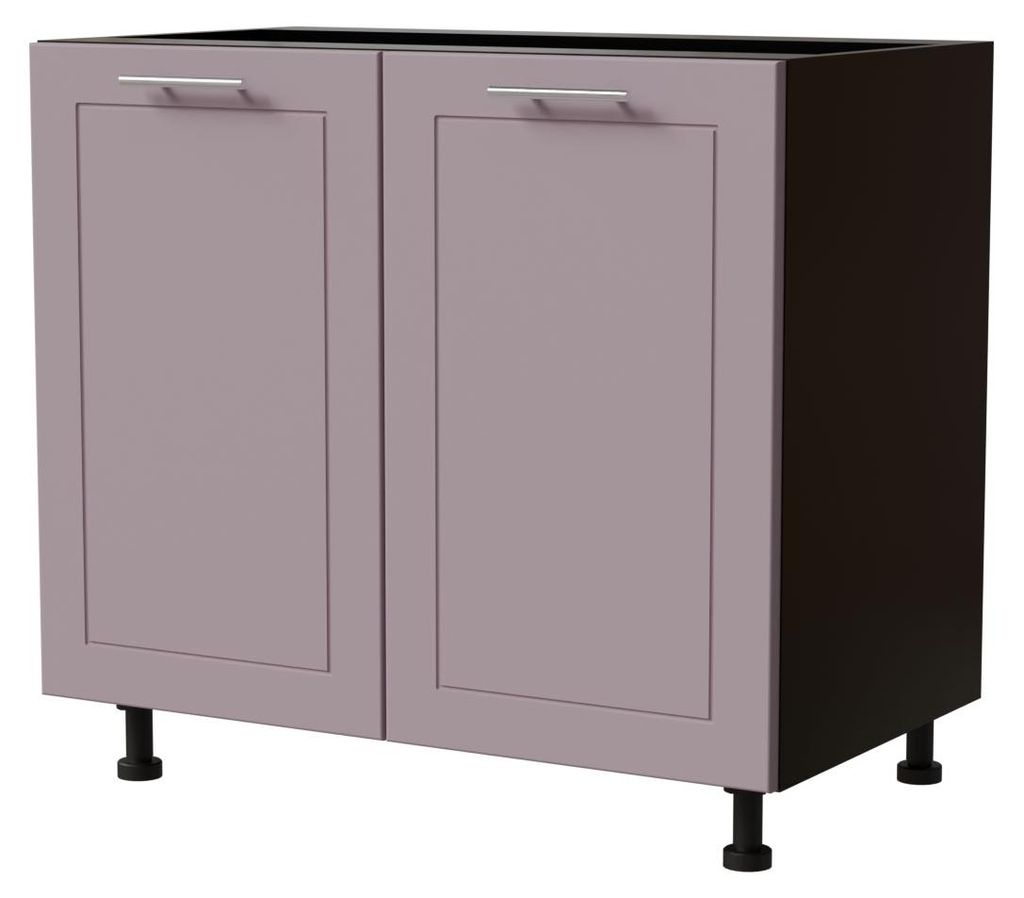 Küchenunterschrank BARI 90x82cm 2-türig matt lackiert Farbe wählbar BA-D11/90,RAL 4009 pastellviolett matt,schwarz