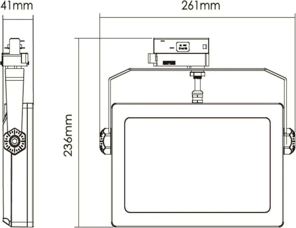 Projecteur 30W LED triphasé blanc 3000K avec faisceau large type FLOOD - 3