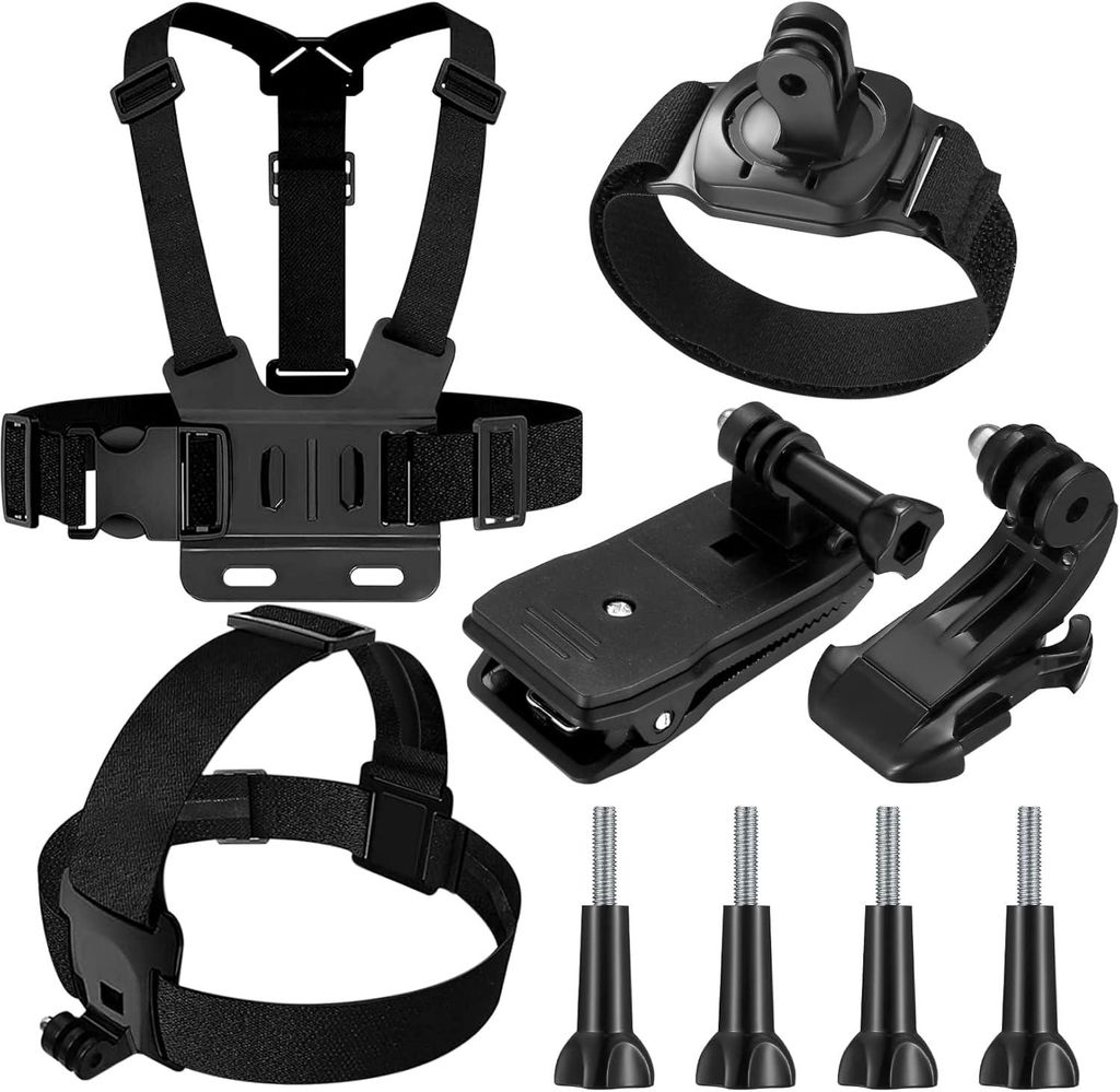 Kompatible Gopro 9 in 1 Actionkamera Brustgurt -Mount -Kit, einstellbare Nockenzubehör, Kopfgurt, Armband Rucksackhalter, Held 8 7 6 5 SJCAM
