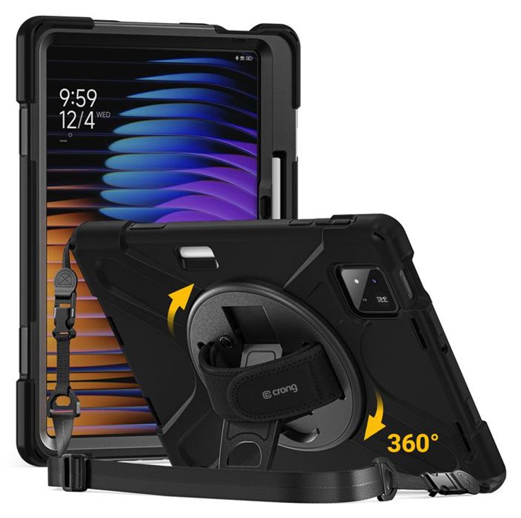 Crong Defender Plus – Gepanzerte Schutzhülle für Xiaomi Pad 8 / 8 Pro / Pad 7 / 7 Pro 11,2" (Schwarz)