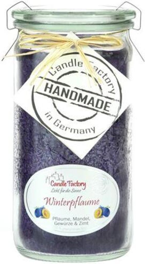Candle Factory Mini Jumbo, Rund, Violett, Mandel, Zimt, Produktbild 
