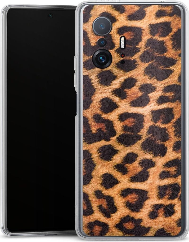 DeinDesign Handyhülle für Xiaomi 11T 5G Silikon Hülle Case Smartphone Schutzhülle Animalprint Fell Leopard