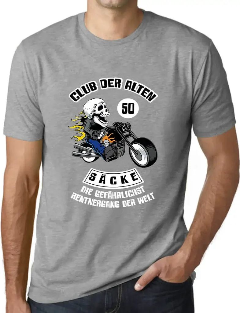 Herren Grafik T-Shirt Club Der Alten Säcke Öko-Verantwortlich Vintage Jahrgang Kurzarm Lustige Druck Geburtstag Geschenk Mann