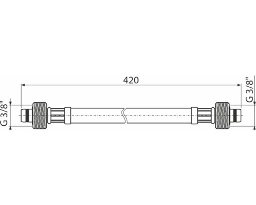 veporit. Panzerschlauch zu UP-Spülkasten 3/8";veporit. Panzerschlauch zu UP-Spülkasten 3/8""