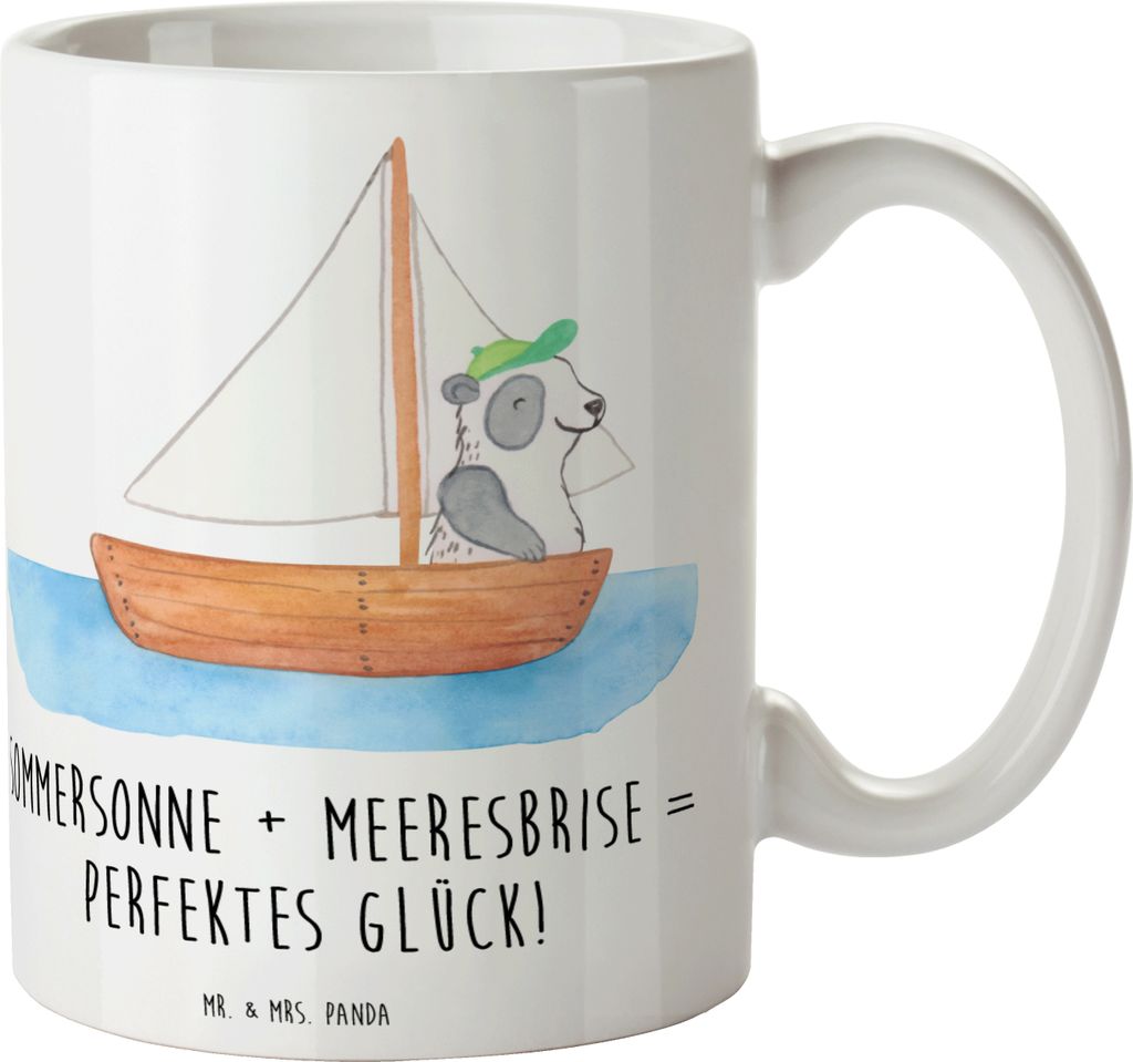 Mr. & Mrs. Panda Kaffeebecher Sommer Meer Glück - Weiß - Geschenk, Tasse, Becher, Teetasse, Geschenktasse, Inspiration, Urlaub Am, Designs, Gemü...