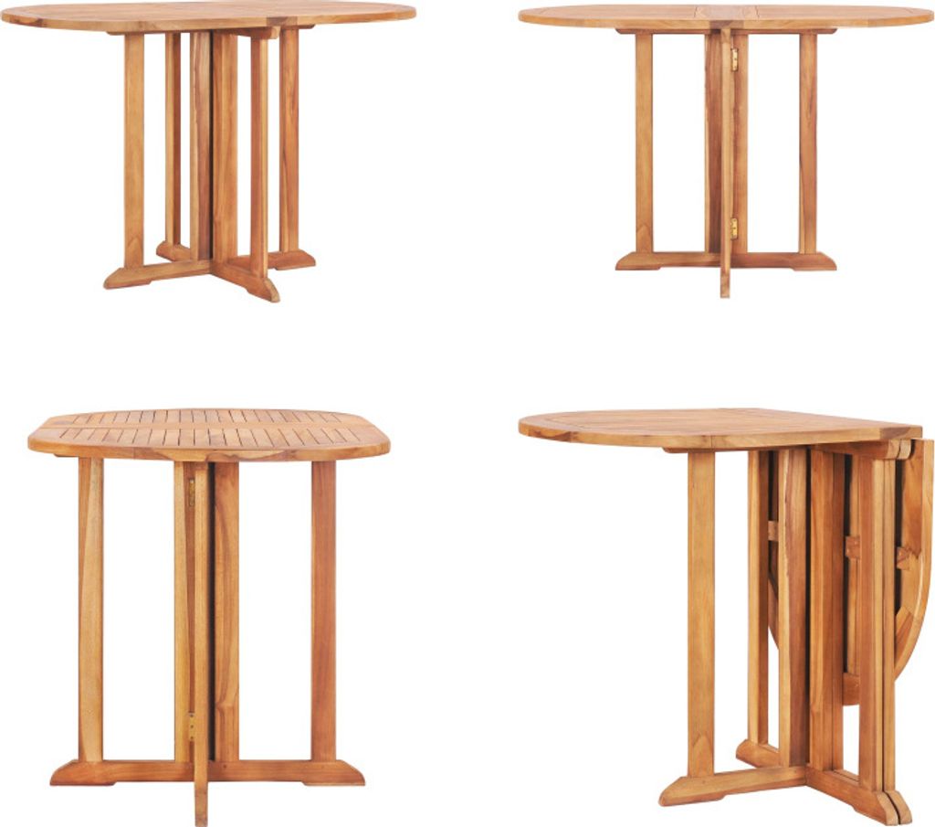 vidaXL Schmetterling Gartentisch Klappbar 120x70x75cm Teak Massivholz - Esstisch - Esstische - Outdoor Gartentisch - Outdoor Gartentische