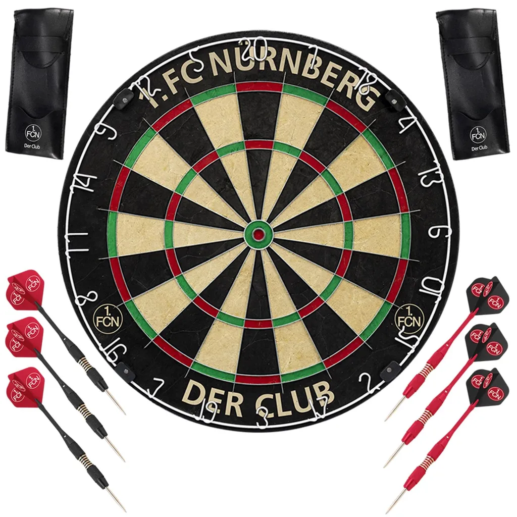 Set de fléchettes 1. FC Nuremberg avec pointes acier et ailettes club