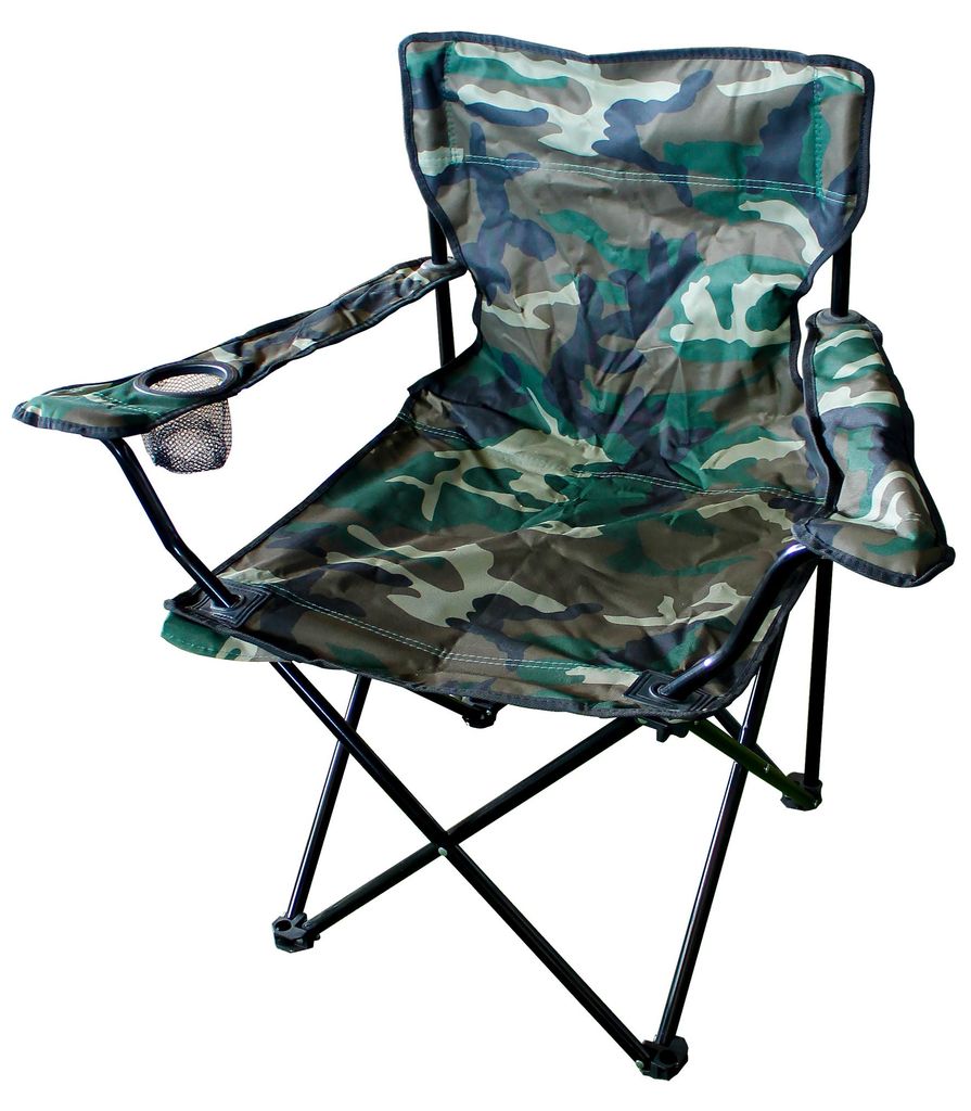 Campingstuhl Faltstuhl Anglerstuhl Regiestuhl Camouflage Getränkehalter + Tasche