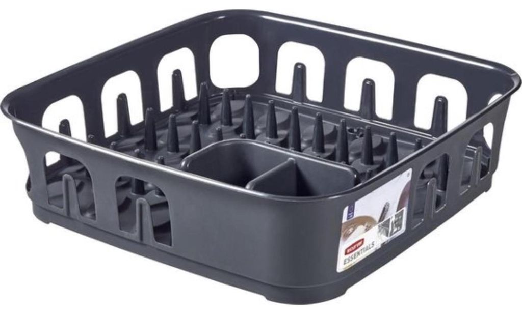 Curver ESSENTIALS Geschirrständer quadratisch, grau Produktbild 