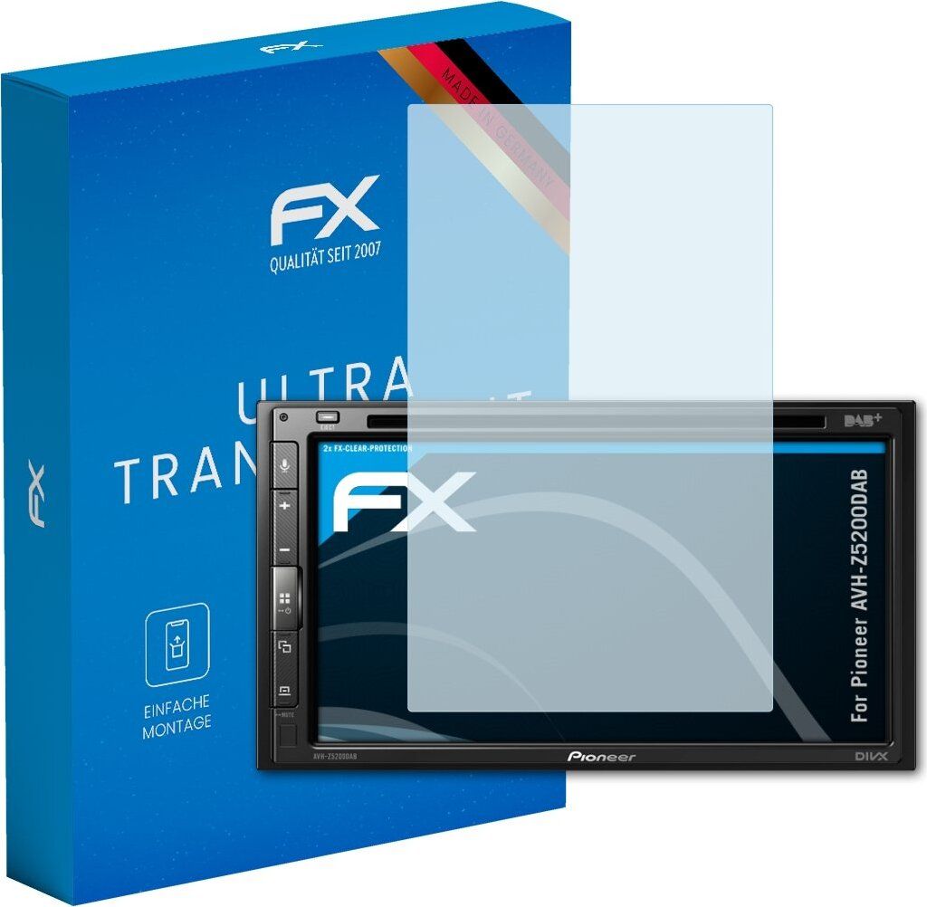 atFoliX FX-Clear 2x Schutzfolie kompatibel mit Pioneer AVH-Z5200DAB Displayschutzfolie