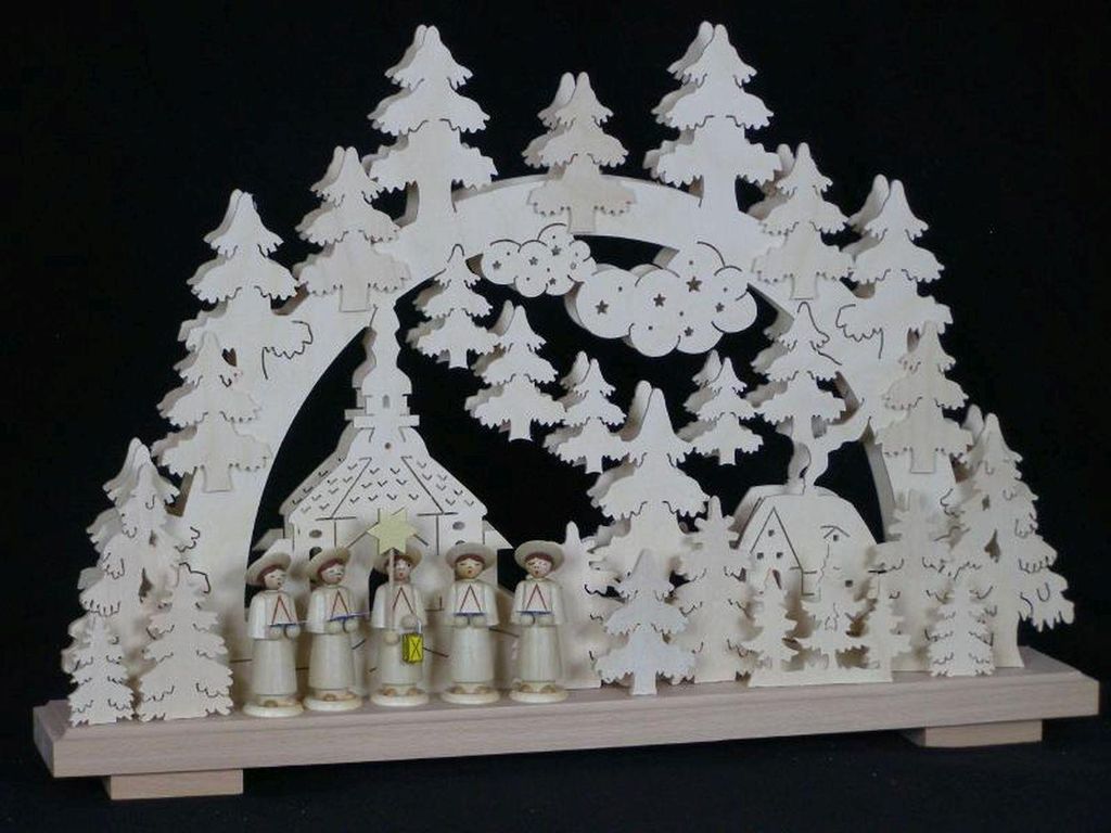 Schwibbogen mit Kurende Kirche und Beleuchtung BxHxT 50x34x7cm NEU
