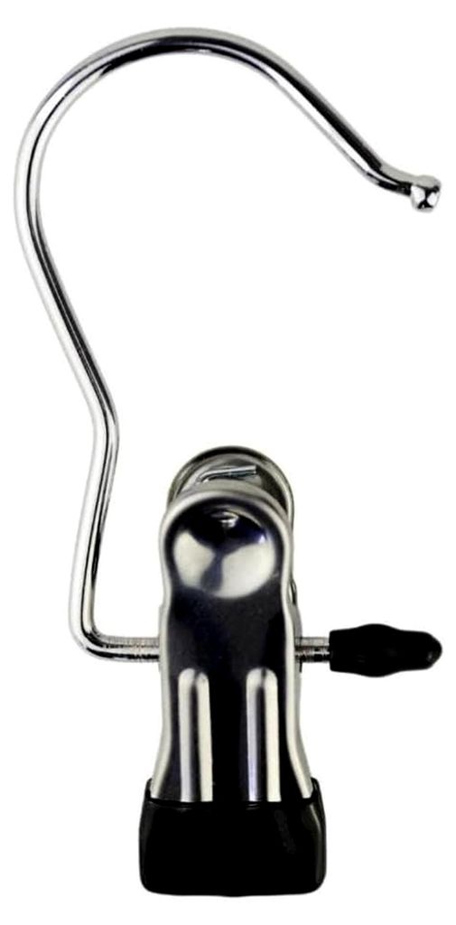 2 Einzel Klammerbügel M 5 Clip Spitze schwarz gummiert, Kleiderbügel für Handschuhe, Socken, Tücher, Schale, Schuhe, Wäsche, Tüten und Mehr, ...