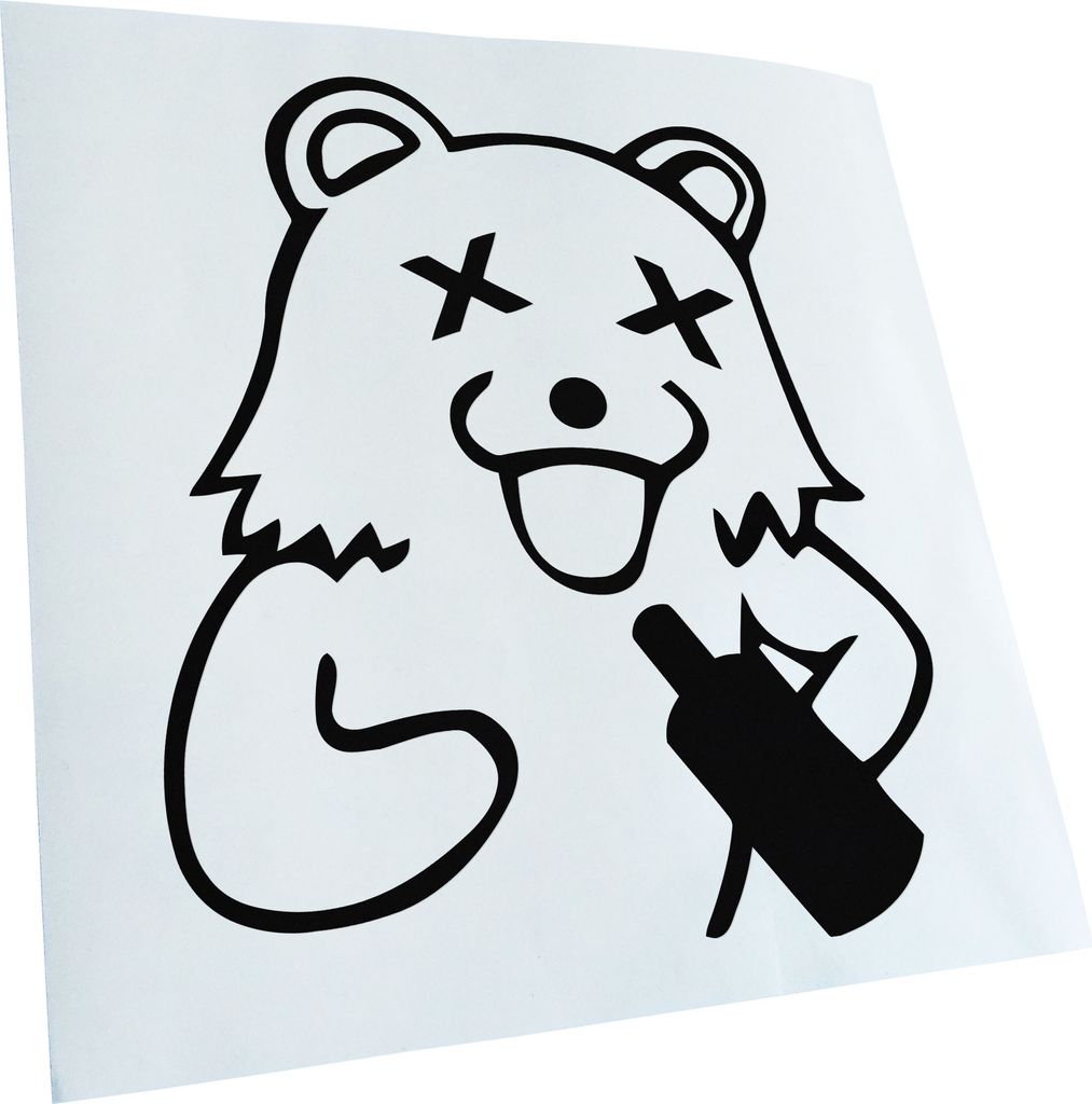 Kiwistar - Autoaufkleber - schwarz - 30 x 33 cm - Pedobär Trinker - Heckscheibenaufkleber - Aufkleber für Auto Kfz Fahrrad, LKW, Truck Mofa