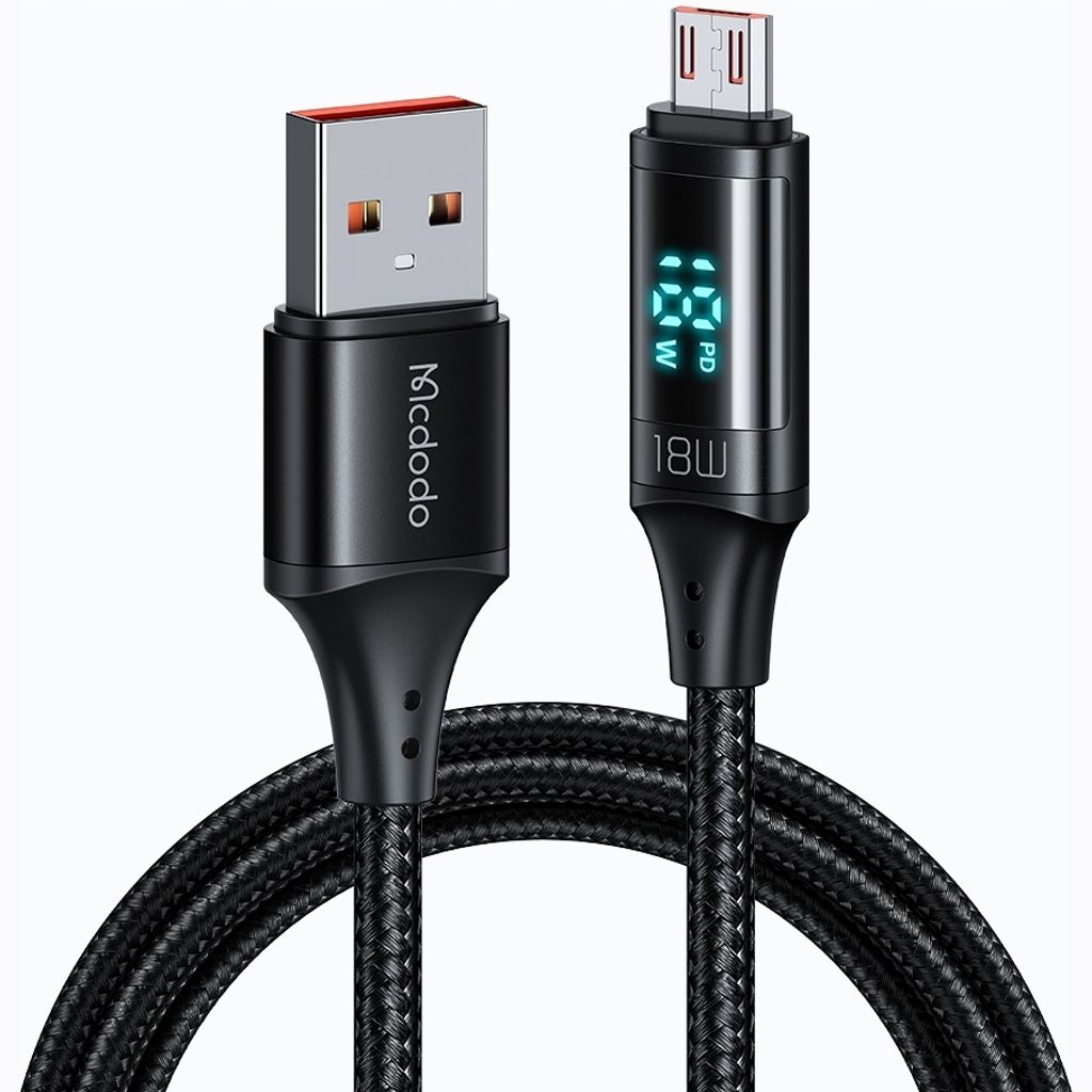 Mcdodo Digital Pro Qc 4.0 Micro Usb 18W 1.2M Schwarzes Produktbild 