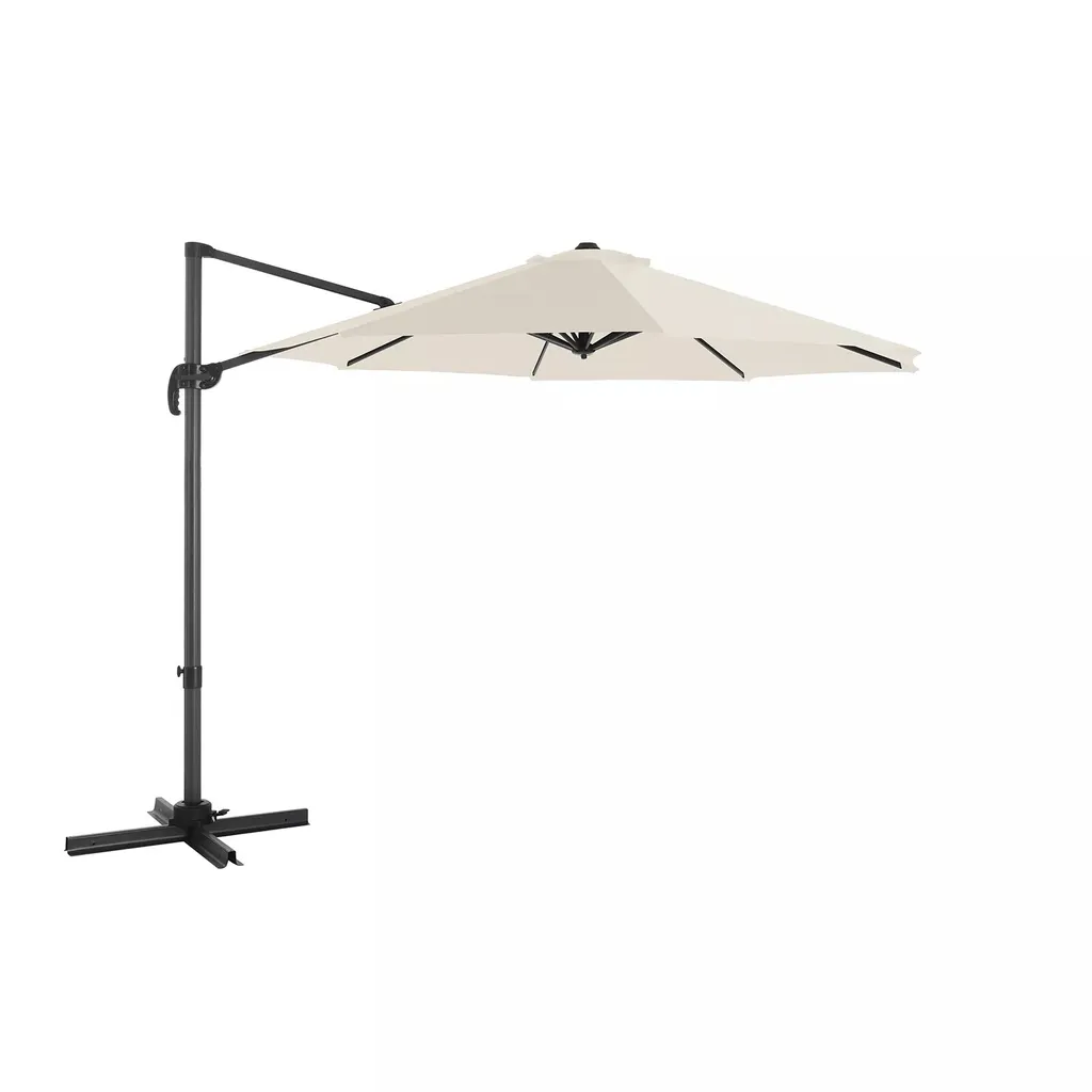Parasol de terrasse excentré Blanc 300cm - Modèle Jada Pivotant à 360°