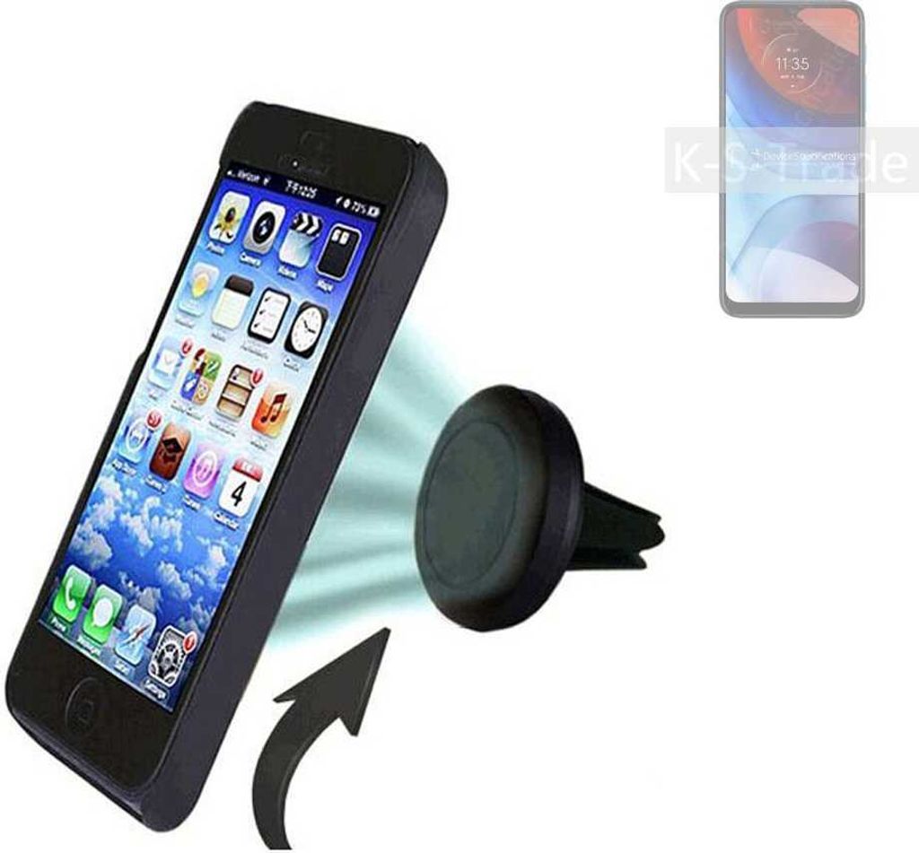 K-S-Trade Kompatibel mit Motorola Moto E7i Power Auto Handy Halterung KFZ Halter Lüftungsgitterhalterung Air Vent mount Smartphone Halter