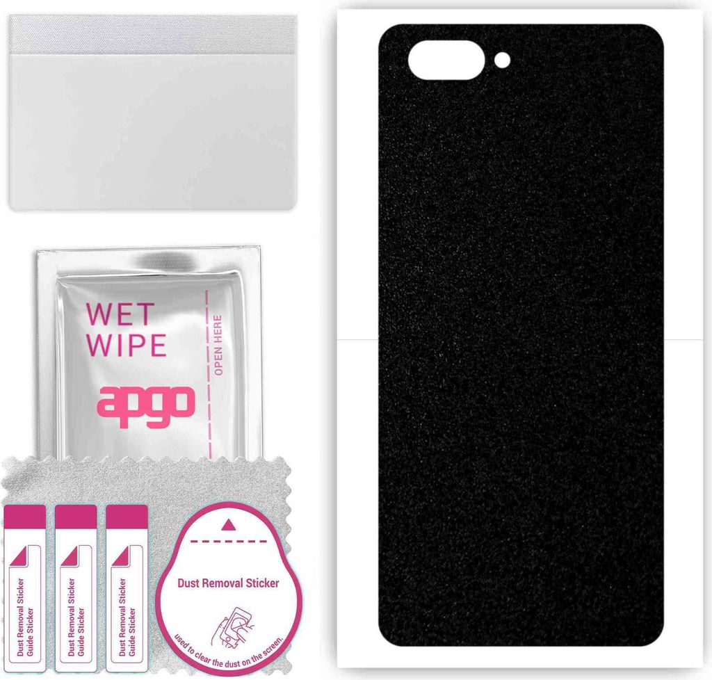 apgo Rückseite Schutzfolie, Skin, kompatibel mit Oppo A12e, Hinten Displayschutzfolie aus Vinylfolie, kratzfest, einfache Montage - Mattschwarz
