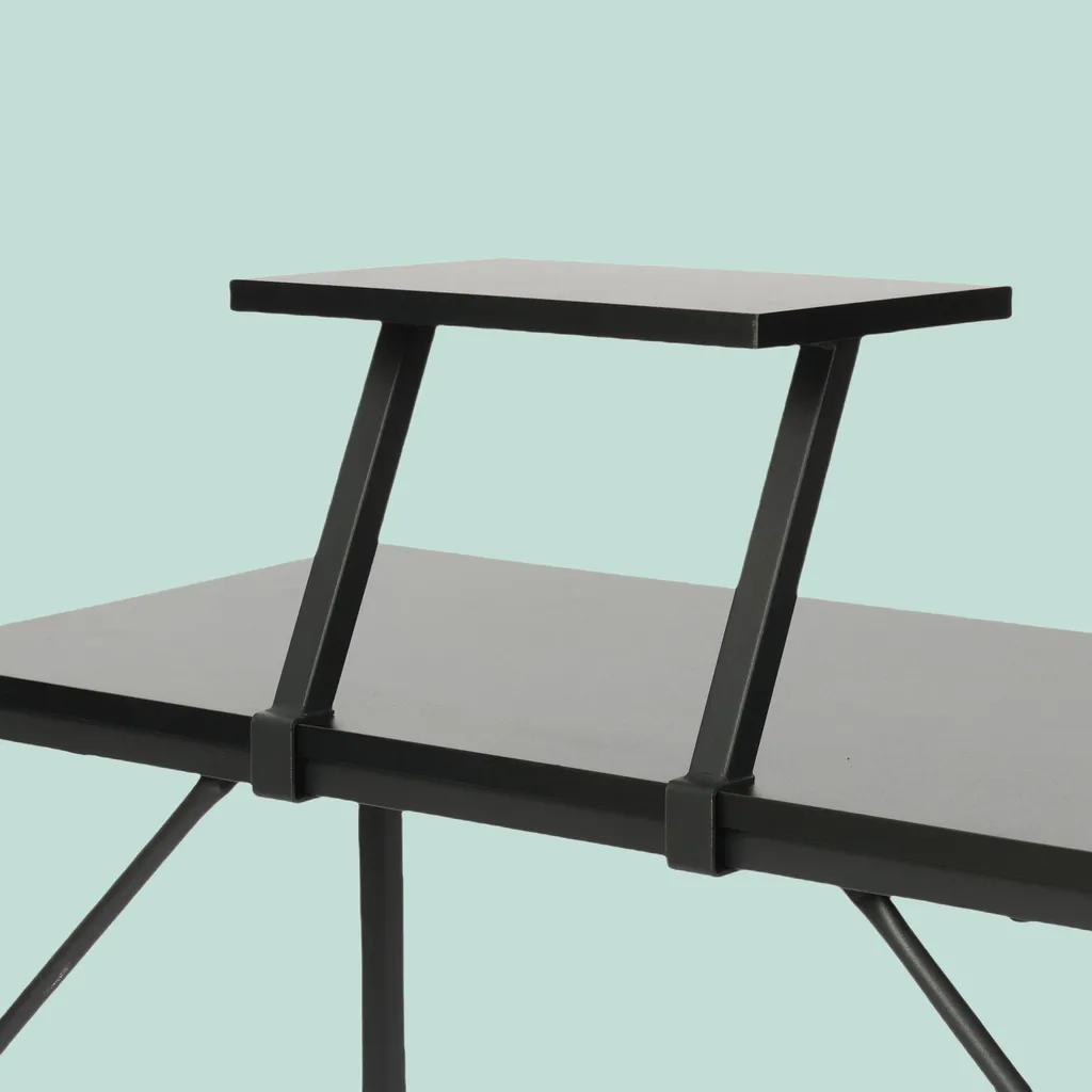 Relaxdays Bureau avec Support Écran Intégré - Table de Travail Ergonomique