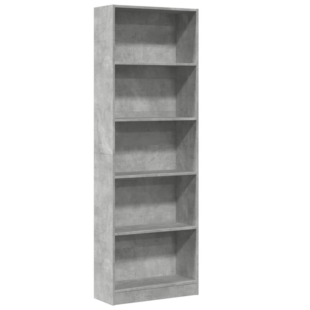 vidaXL Bibliothèque gris béton 60x24x176 cm Bois composite Image du produit 
