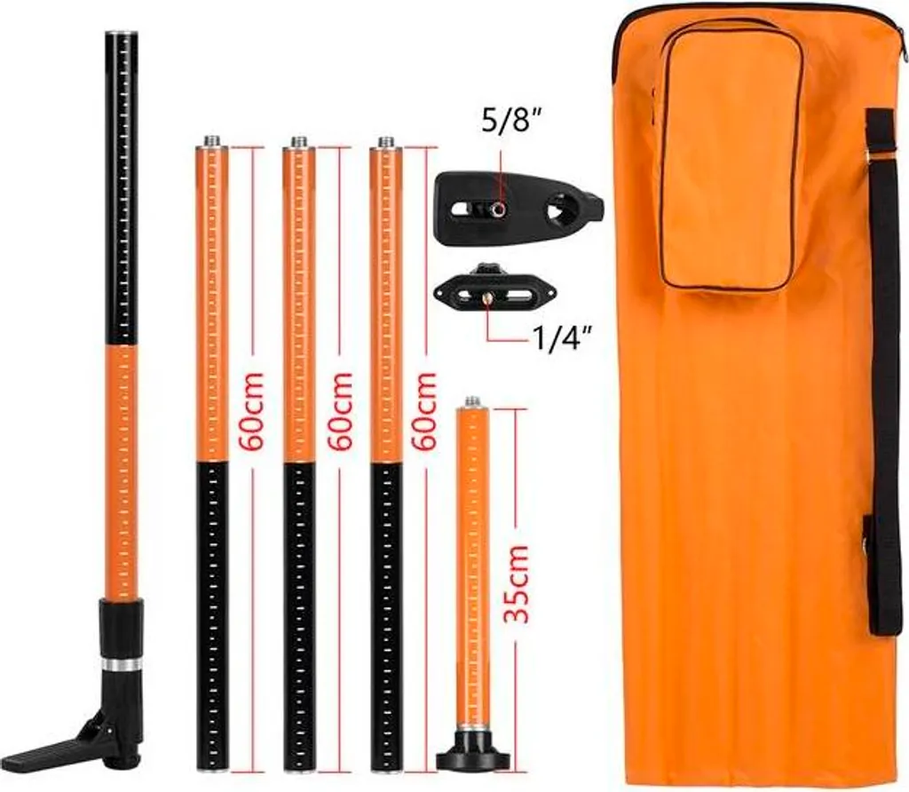 Niveau laser pour plafonds et cloisons, tige 3,36m orange support 5/8