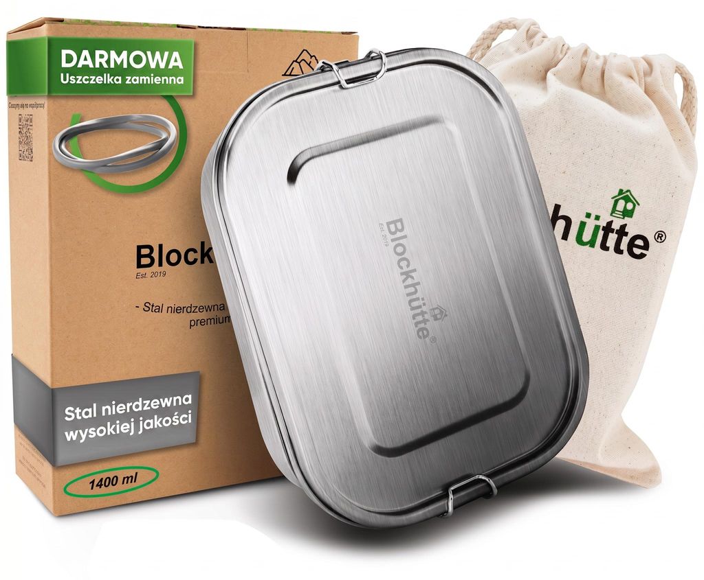 Blockhütte Lunchbox Stalowy z Przegródkami 1400 ml Szczelny Zdjęcie produktu 