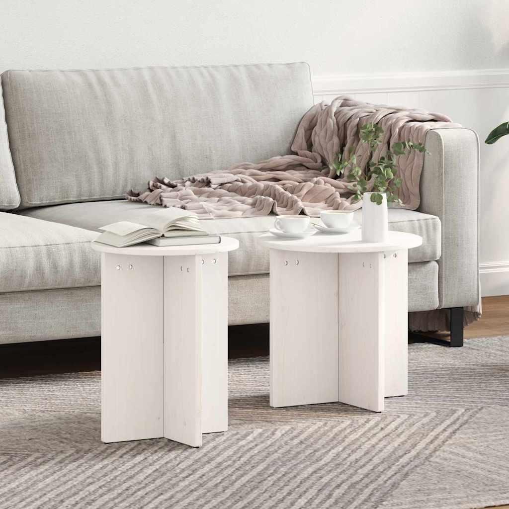 Maison Exclusive - Couchtisch 2 pcs Weiß
