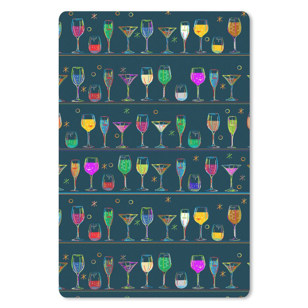 MuchoWow Mauspad Mousepad Cocktails - Bar - Neon - Design 18x27 cm - Mousepads - Maus Mat - Pad - Mausunterlage