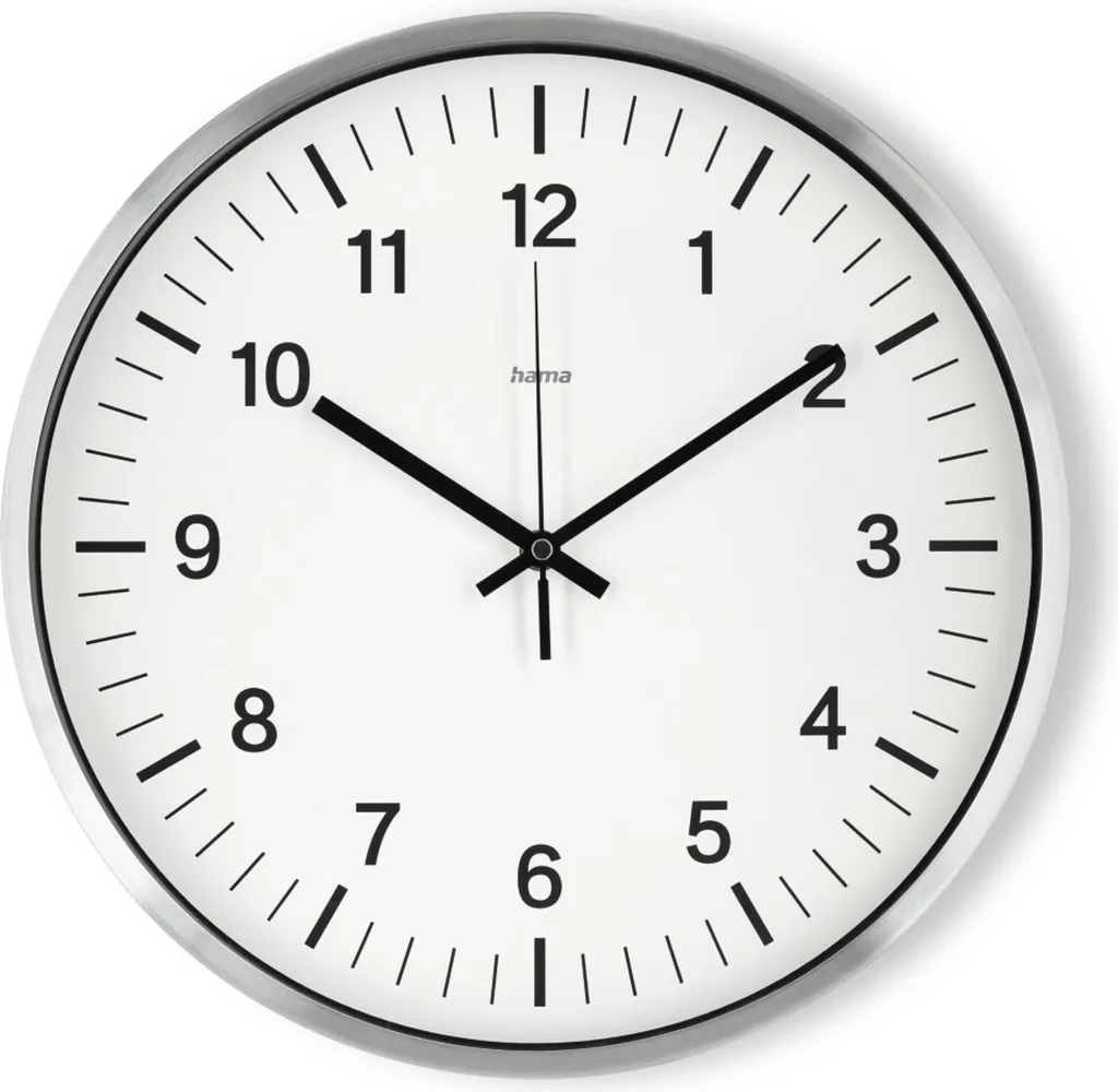 Horloge radiopilotée Shiny Ø 35cm aluminium : silence et haute précision