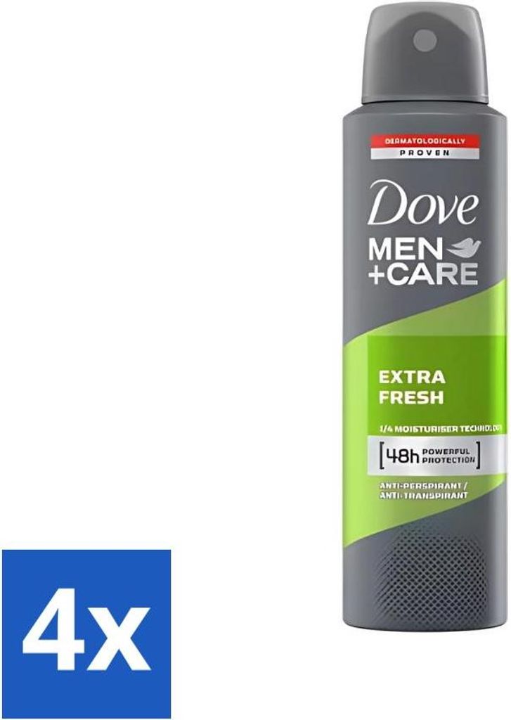 Dove - Deodorant - Extra Fresh für Männer - Frischer Duft und Schutz - 150 ml - Vorteilspack - 4 Stücke