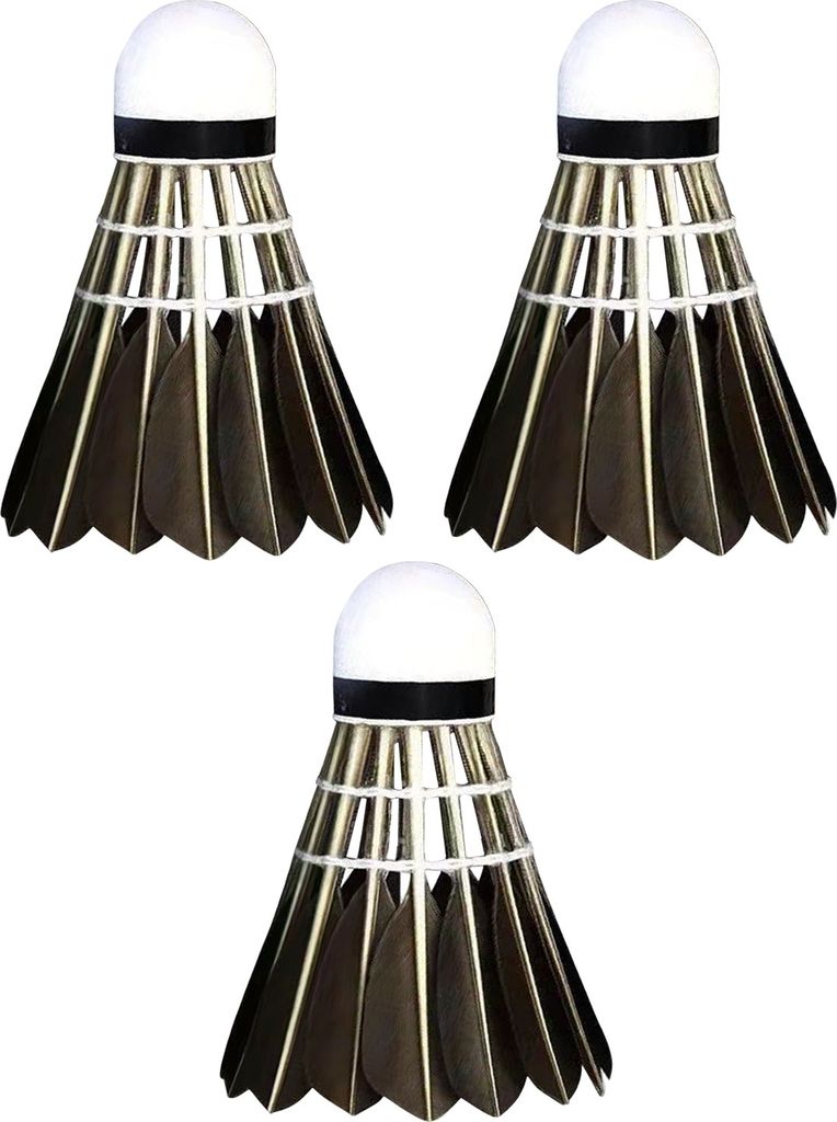 3/6/12 Stück Badminton-Federbälle, schwarze Federbälle mit Entenfedern, Badmintonbälle für Sporttraining im Innen- und Außenbereich