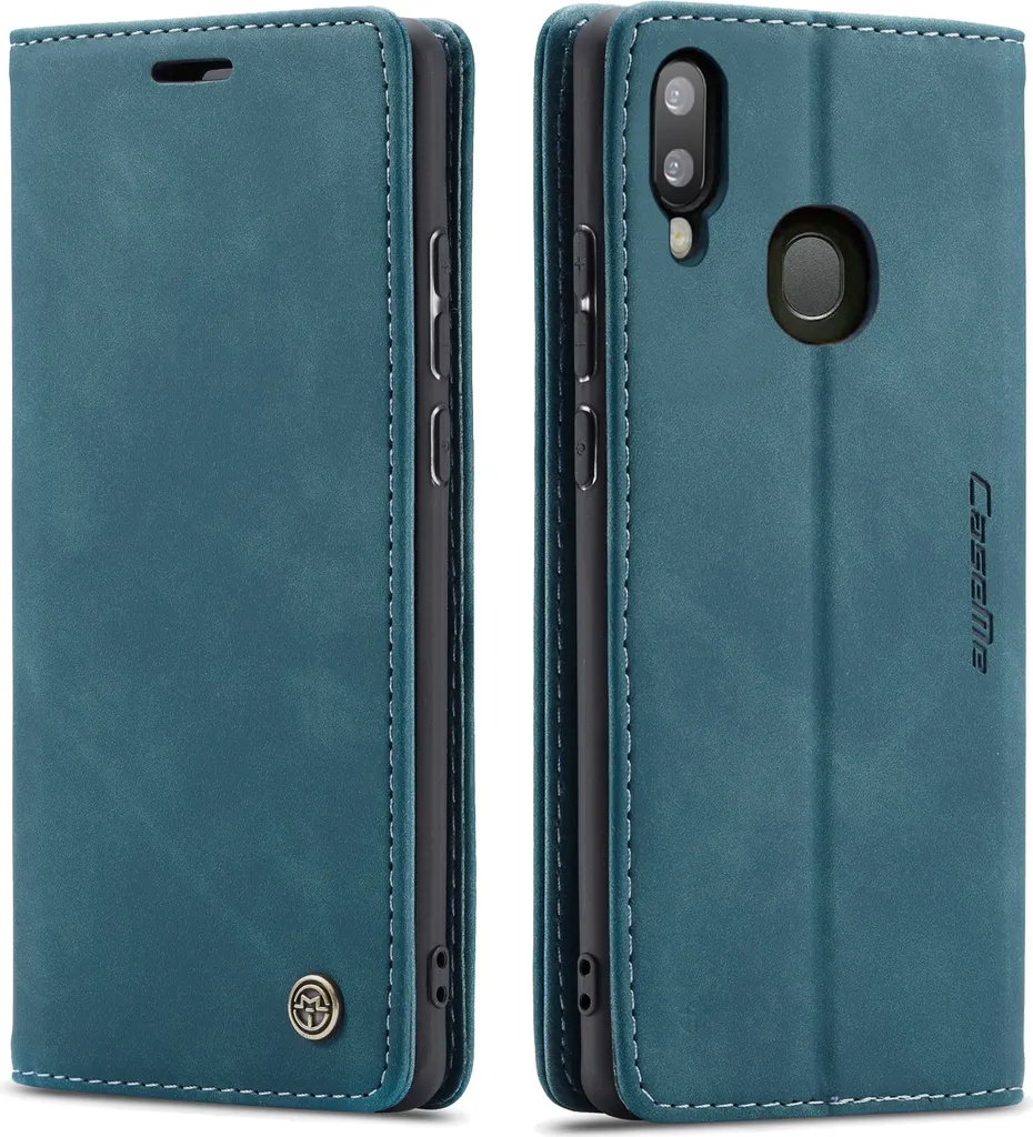 Custodia Samsung Galaxy A40 Blu: Cover Viaggio con Porta Carte e Stand