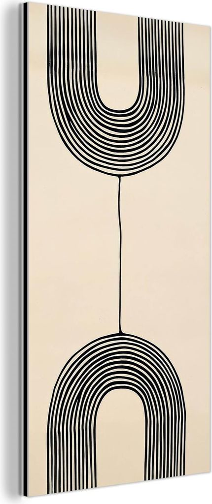 MuchoWow Wanddekoration Metall Metallbild Wandkunst 20x40 cm Geometrische Bögen - Minimalistisch - Symmetrisch MuchoWow Aluminium Gemälde - Alumi...