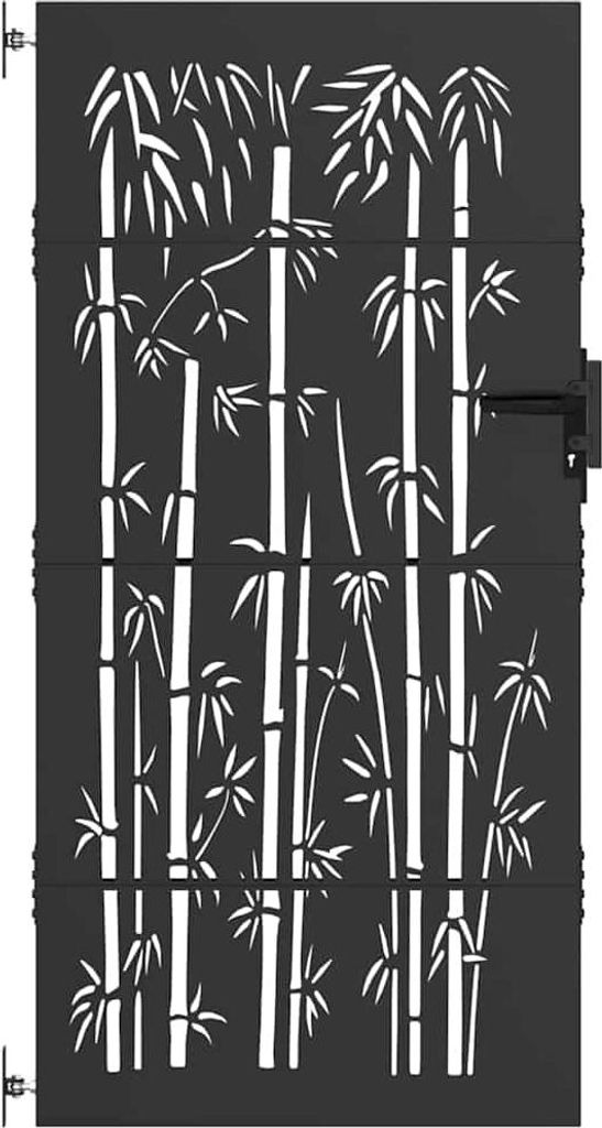 vidaXL Gartentor Schwarz 85 x 200 cm Pulverbeschichteter Stahl