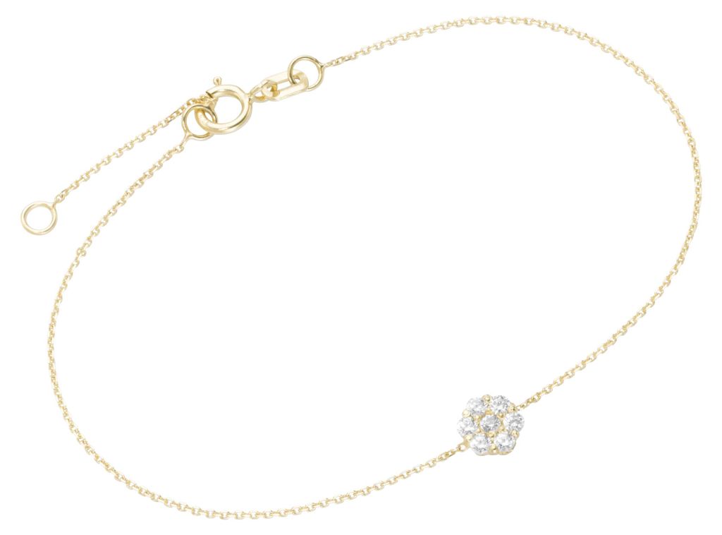 Armband Luigi Merano Mittelteil Blüte mit Zirkonia, Gold 375 Gold 19,5 cm