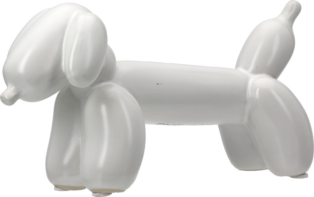 Gilde Figur, Dackel, Dackel Ballonhund , Ballonhund, Keramik, weiß, VE 2, L. 10 cm, B. 21 cm, H. 10 cm Höhe: 10.00 cm Breite: 20.50 cm Tiefe: 10...