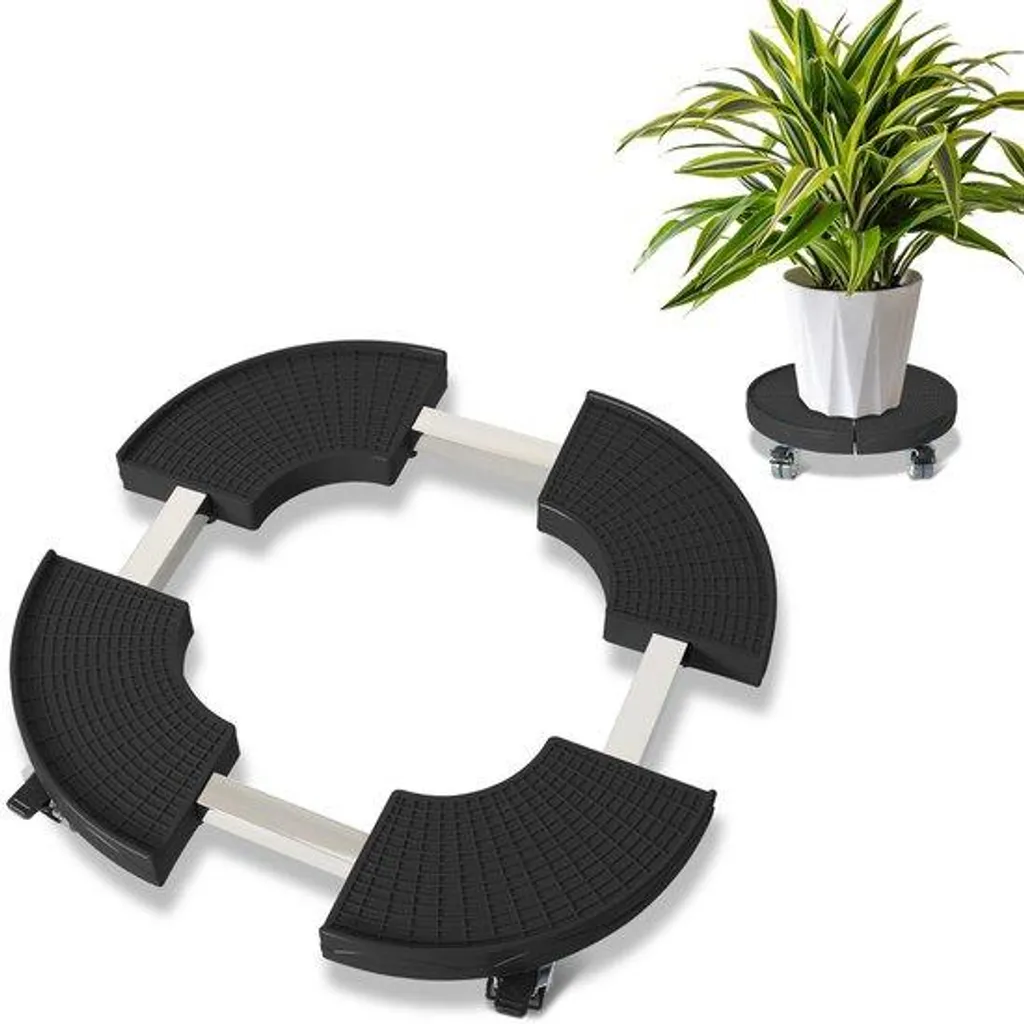 Chariot à plantes réglable 38-54 cm noir - Support roulant 200 kg