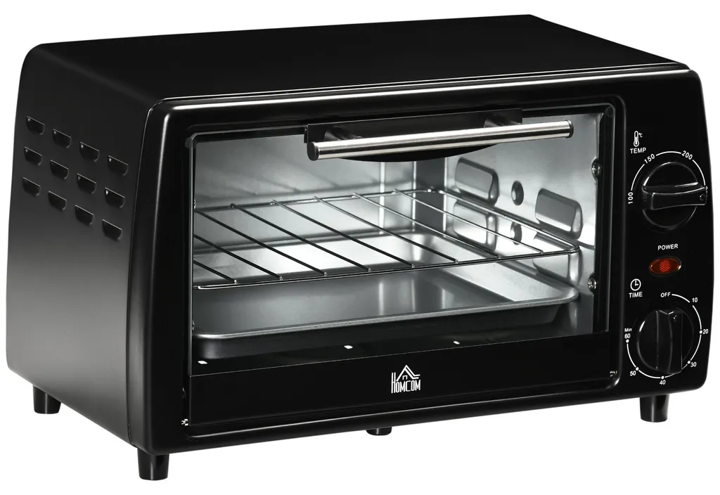 Mini four 750W noir température 230°C capacité 10L cuisson rapide