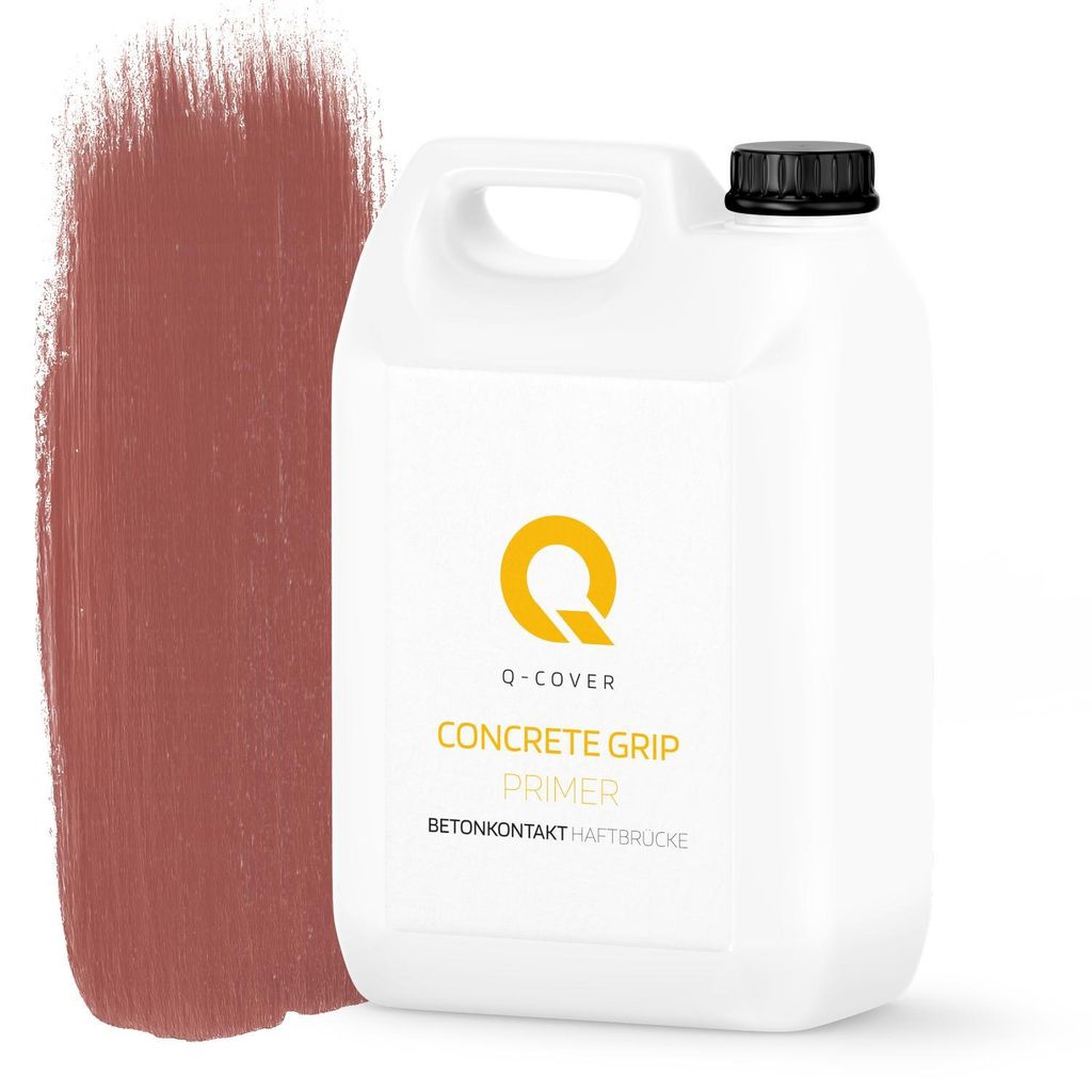Q-COVER Betonkontakt – Haftgrund für Beton, Gipsputz, innen, ziegelrot 3 KG