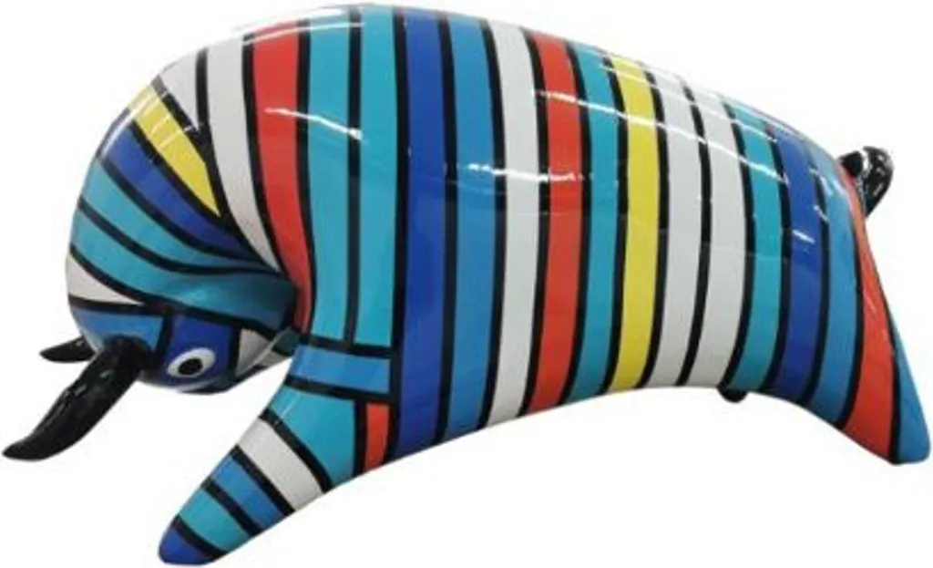 Figurine Taureau Multicolore Casa Padrino 50cm - Sculpture de Luxe