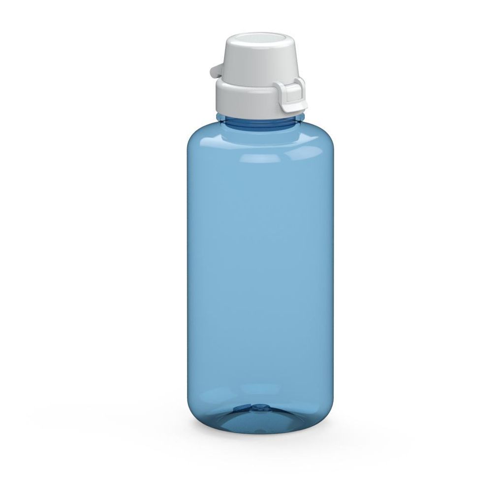 Wasserflasche "School" 1,0 L - BPA-freie Flasche aus Tritan - ideal für lange Schultage und sportliche Aktivitäten - transluzent-blau/weiß