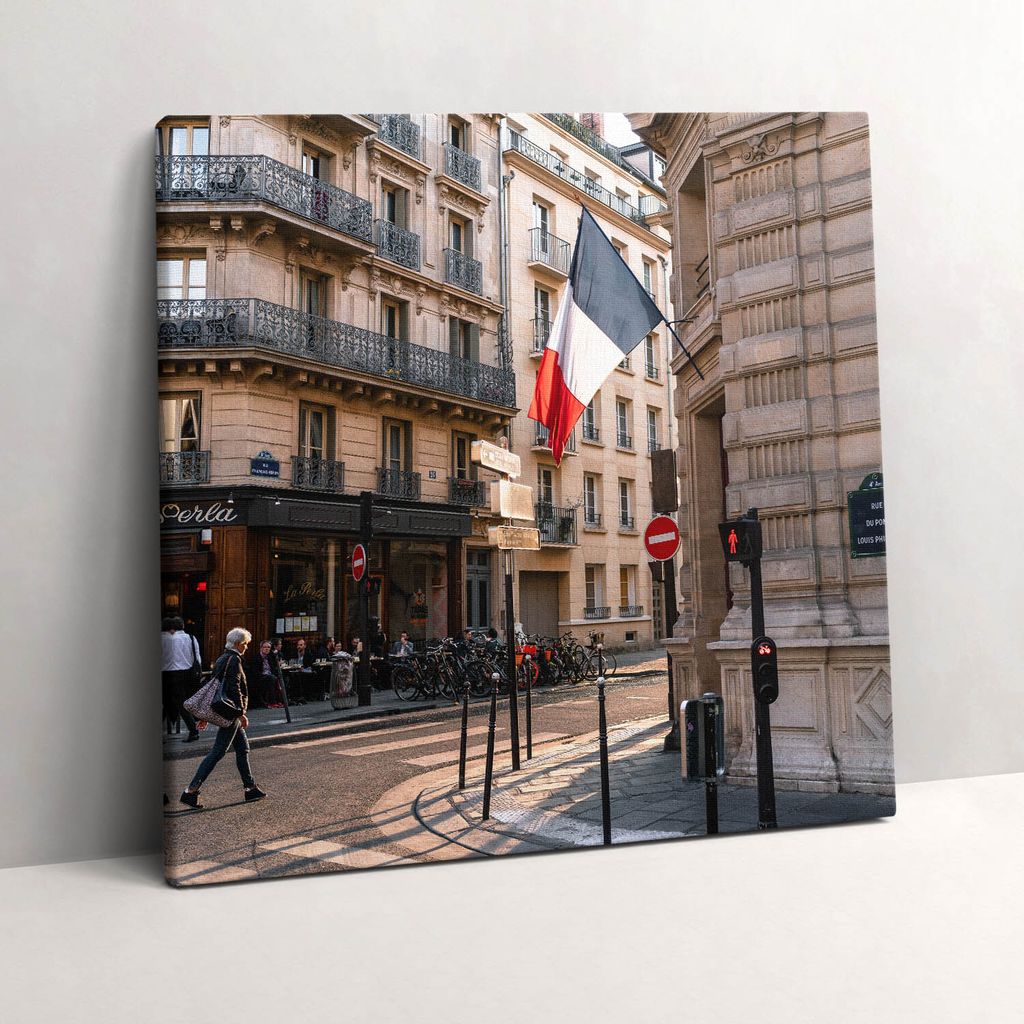 The French town of Paris – Leinwandbild Wandbild – 60x60 cm – Leinwandbilder – Wandbilder – Schlafzimmer – Flur