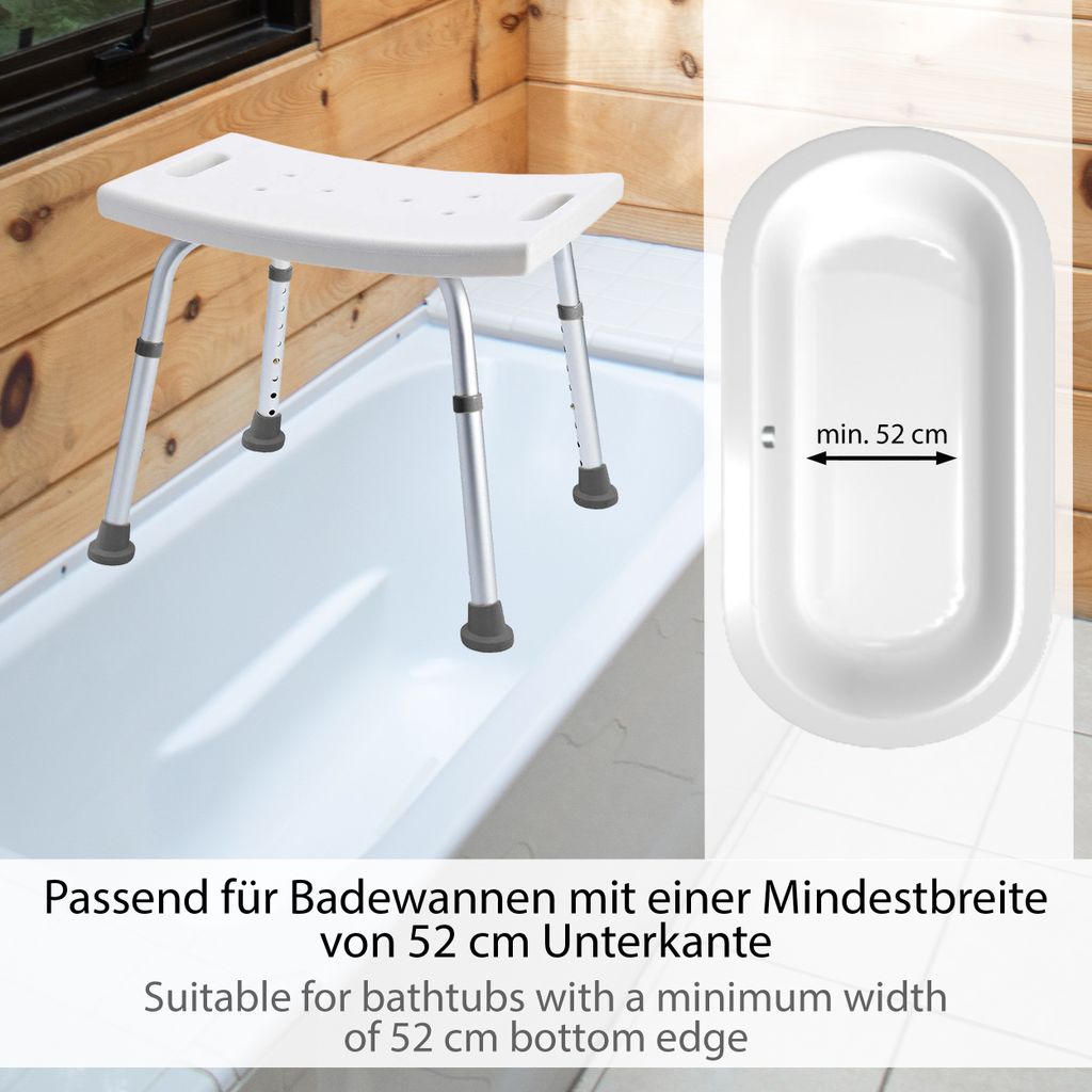 ONVAYA® Badhocker Kunststoff weiß | 150kg | Duschhocker Produktbild 4