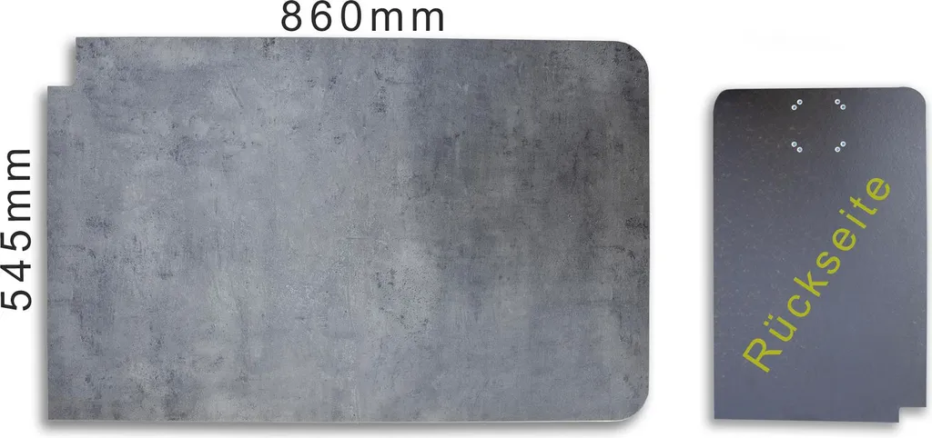 Plateau de table recton béton 86x54cm pour plan de travail cuisine