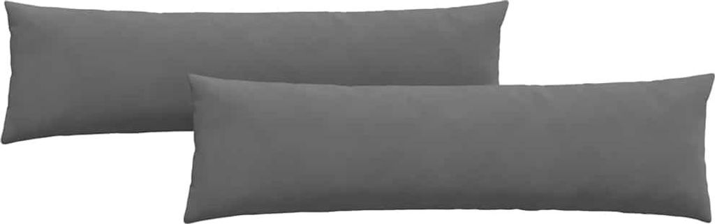 Sofakissen 2 Stück Dunkelgrau 145 x 40 cm Stoff