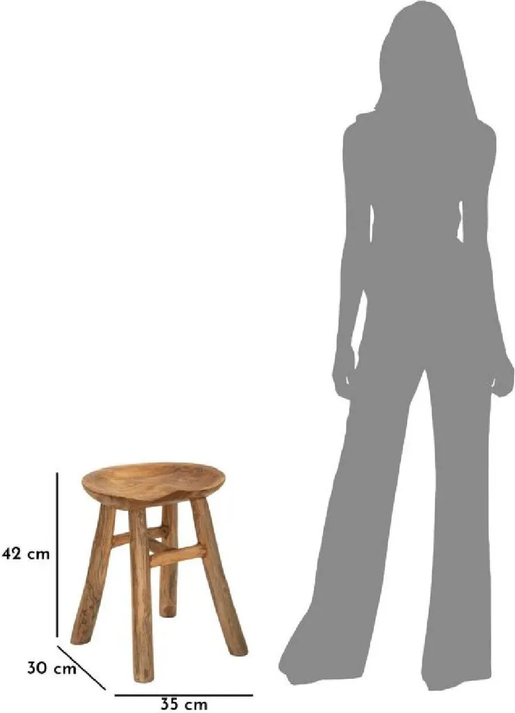 Tabouret gain de place marron pour optimiser les petits espaces - 13