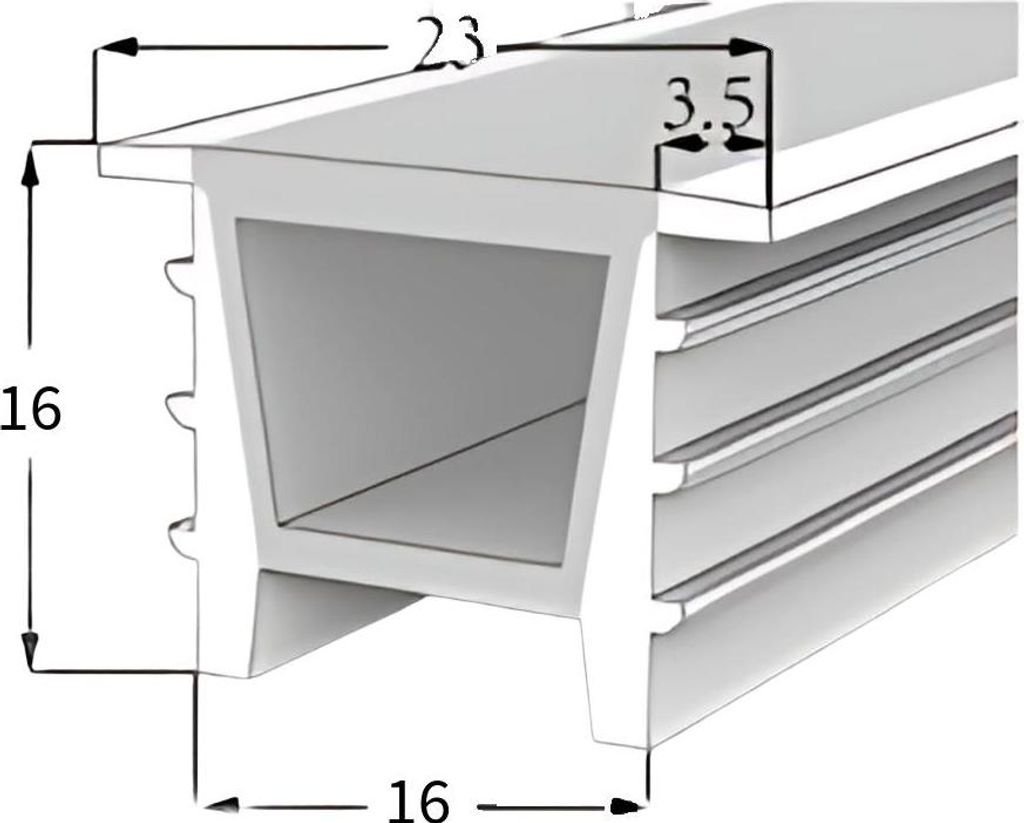 LED Neon Tube 16×16 mm – Silikonhülle zum Einbauen für LED-Streifen